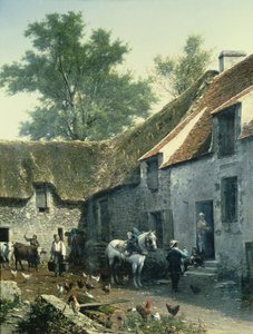 Scéna ze dvora od Leon Legat